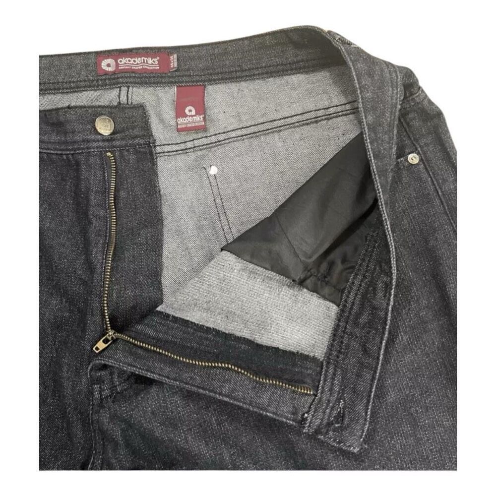 Akademiks Jeans Mens 44x30.6 Black Straight Leg 5-Pockets Casual Zipper Closure - Picture 6 of 11